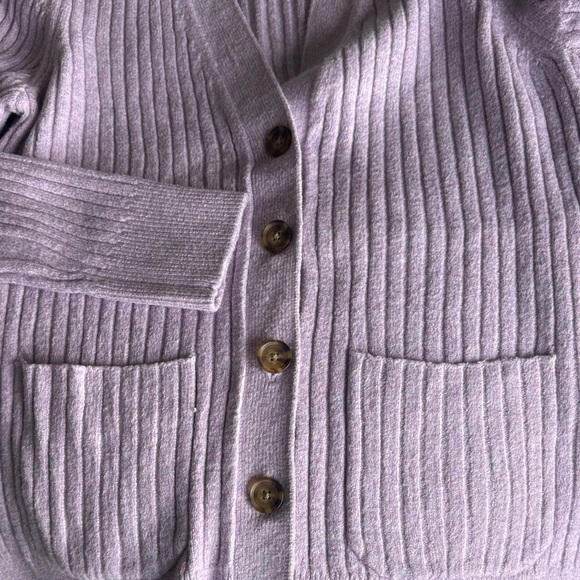 LOFT Lilac Ribbed Cardigan - Picture 5 of 5